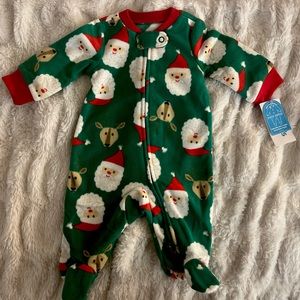 Carters Infant Unisex Christmas Fleece Zipper Blanket Sleeper Santa Newborn NEW